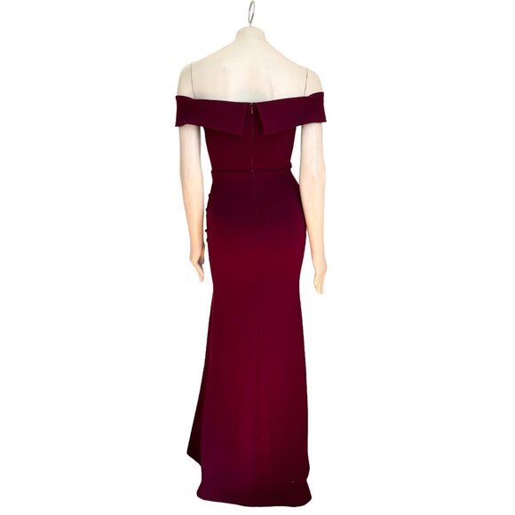 LULUS Aveline Off the Shoulder Maxi Dress in Burgundy SZ S - Picture 8 of 13
